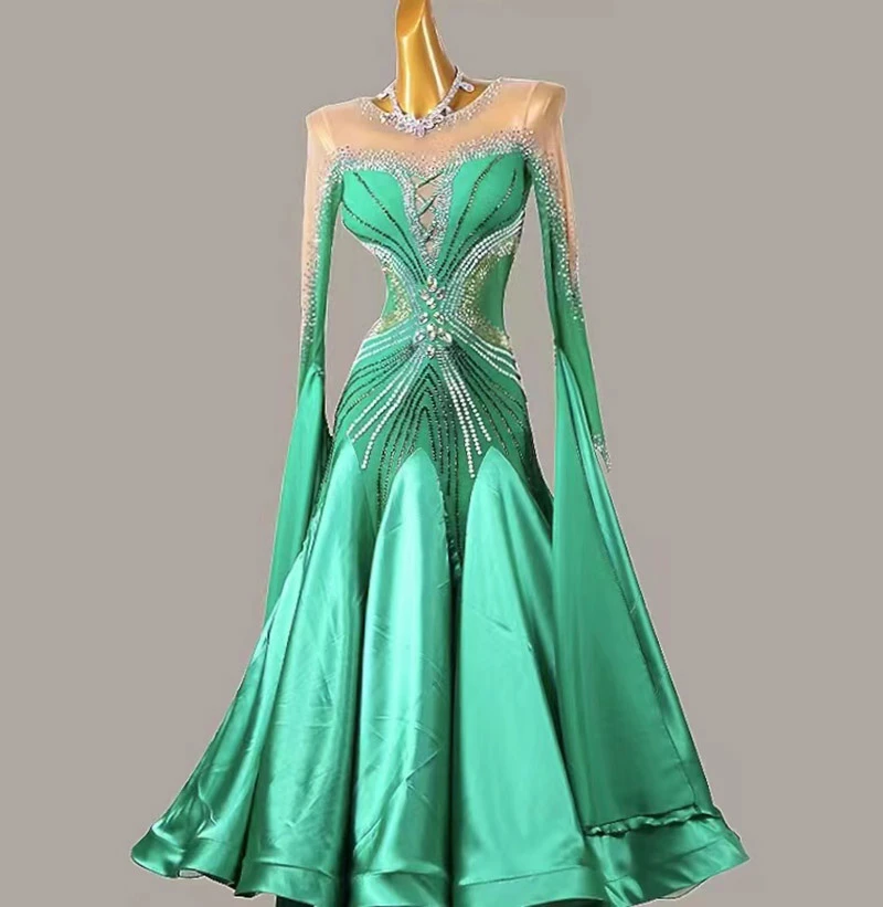 Elegant Ballroom Competition Dance Clothes Adult Long Sleeve Standard