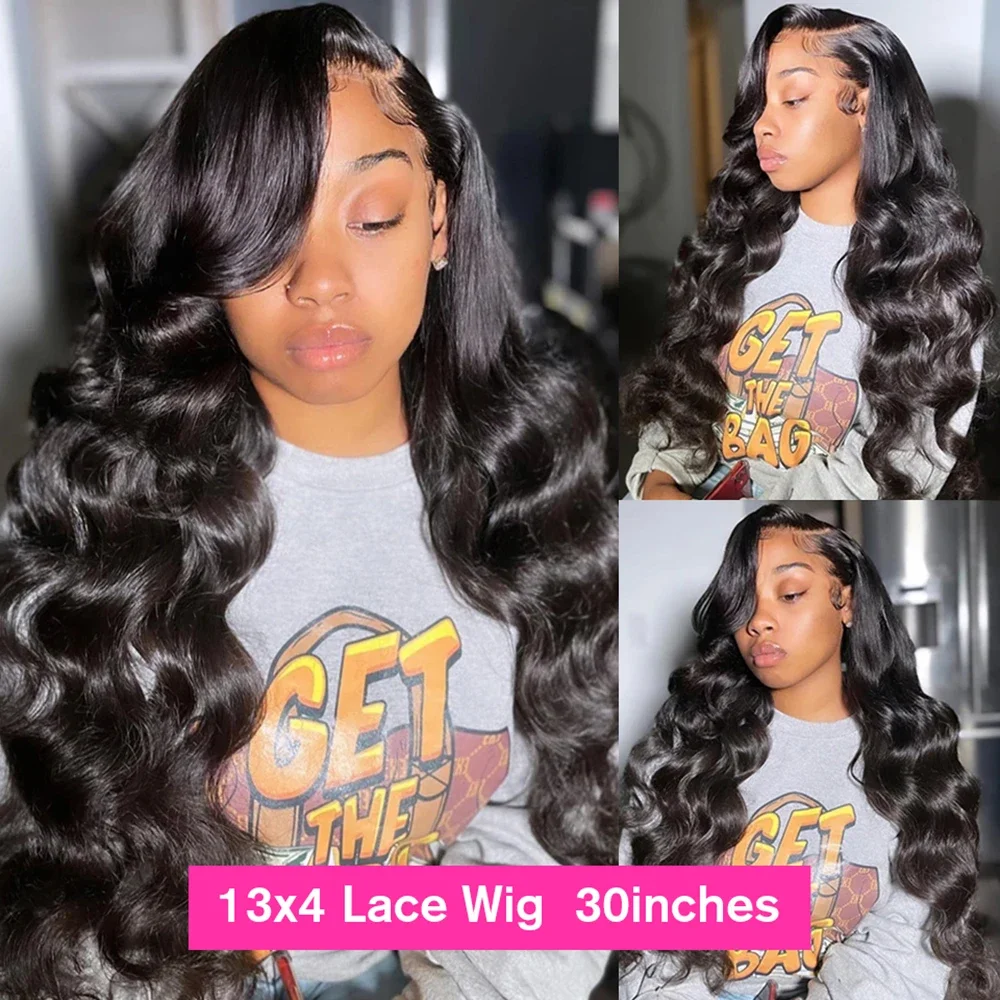 Human Hair Wig Body Wave Lace Front 250 Density Brazilian Hair 13x4 Lace Frontal For Black Women Pre Plucked With Baby