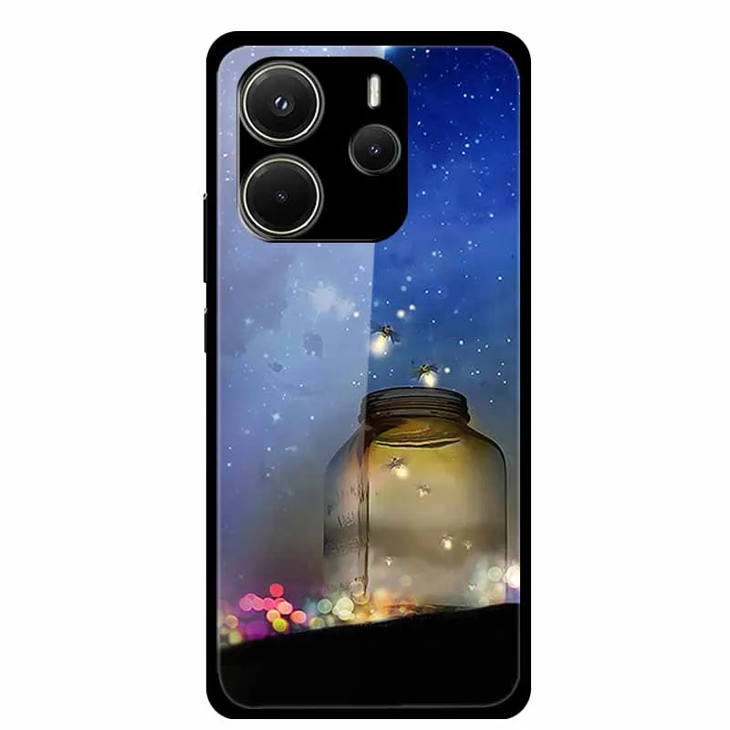 Space-Themed Soft Bumper Tempered Glass Case with Premium Protection