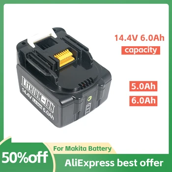 Makita 14.4V 6000mAh 5000mAh Li-ion Battery for BL1415 BL1430 BL1440 Cordless Tools - High Capacity Fast Charge