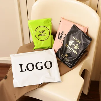 100 plastic courier bags, colored packaging bags, polyethylene mailing bags, parcel shipping and storage bags, with printed logo 1