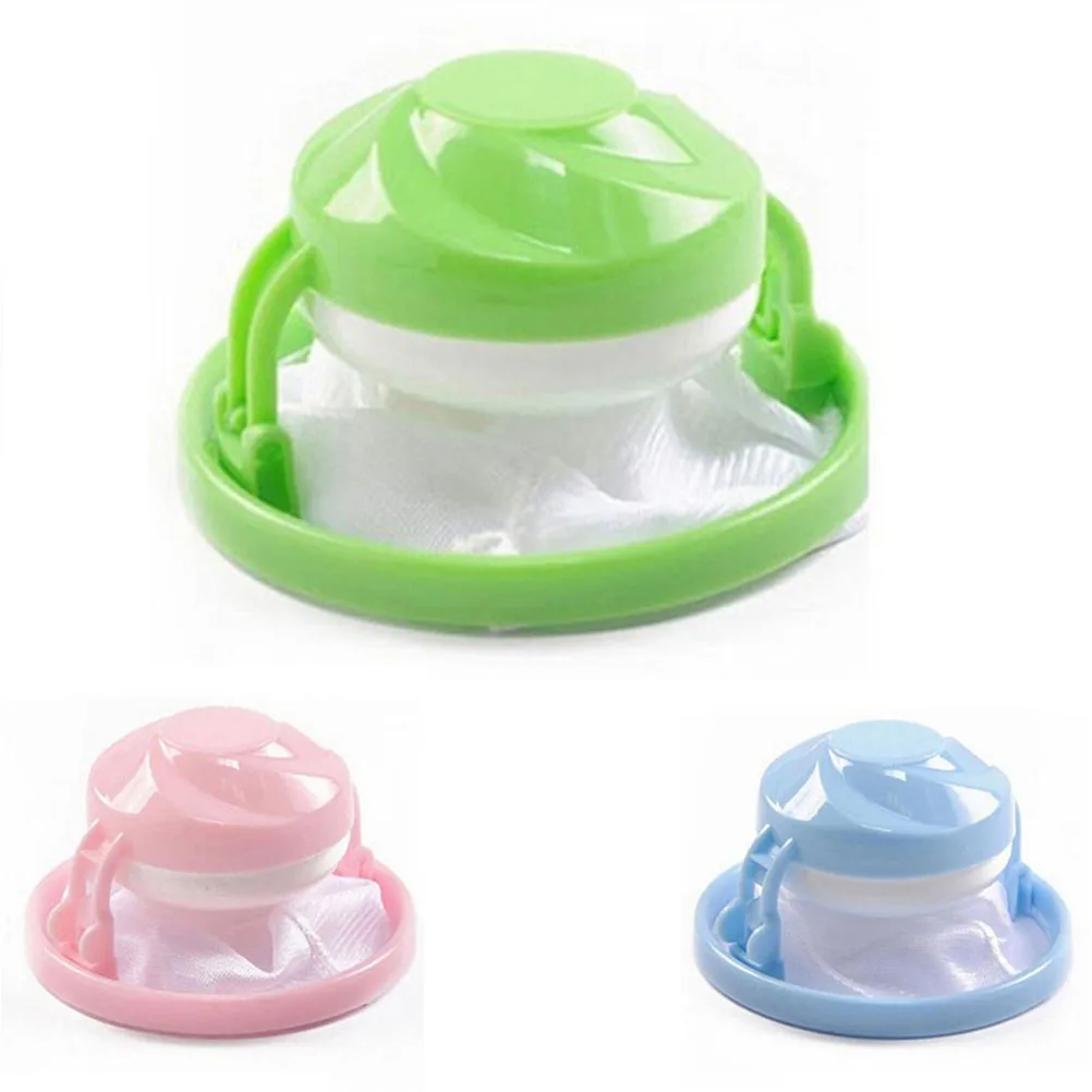 1pc Round Mesh Filter Bag Floating Style Washing Machine Wool Filtration Hair Removal Device Washing Machine Cleaning Ball