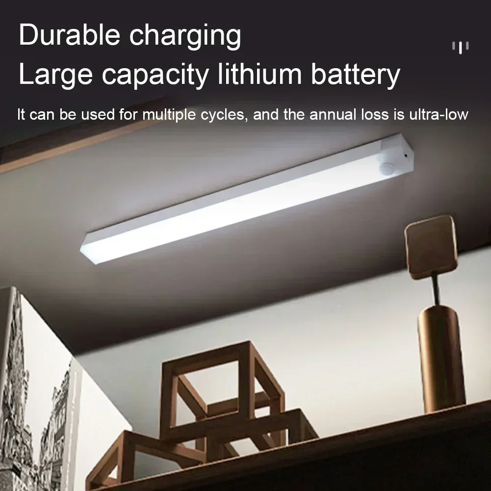 LED Cabinet Light Motion Sensor Light LED Light Wireless USB Type C Rechargeable for Kitchen Cabinet Bedroom Wardrobe Staircase