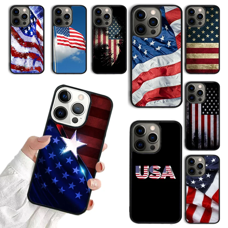 Чехол для телефона с американским флагом для iPhone 15 14 13 12 Mini 11 Pro Max SE 2020 6S 7 8 Plus X XS Max XR