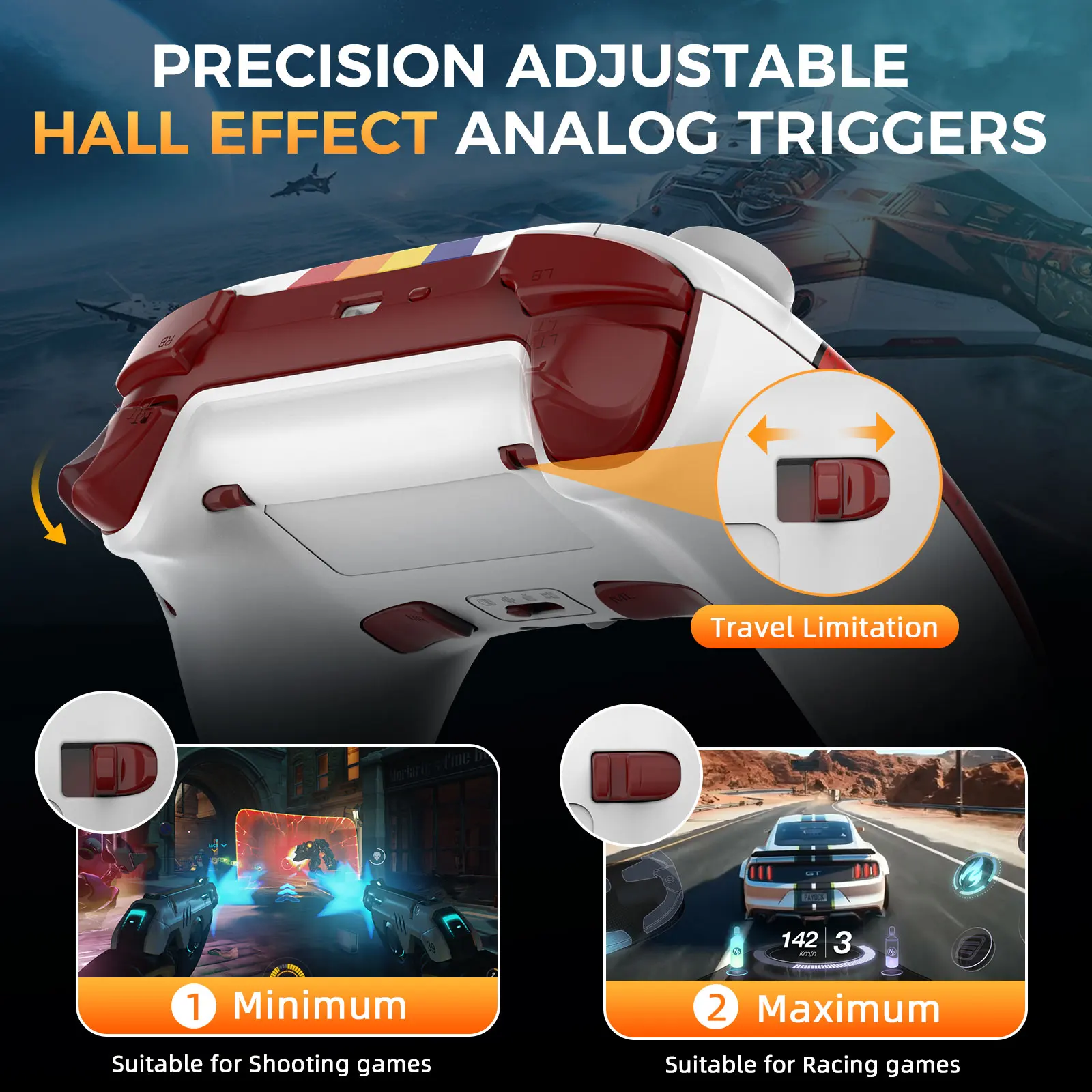 IINE Star-Field PC Controller Hall Effect Joystick & NFC Amiibo with 2.4Ghz Bluetooth Receiver for_voghion.com