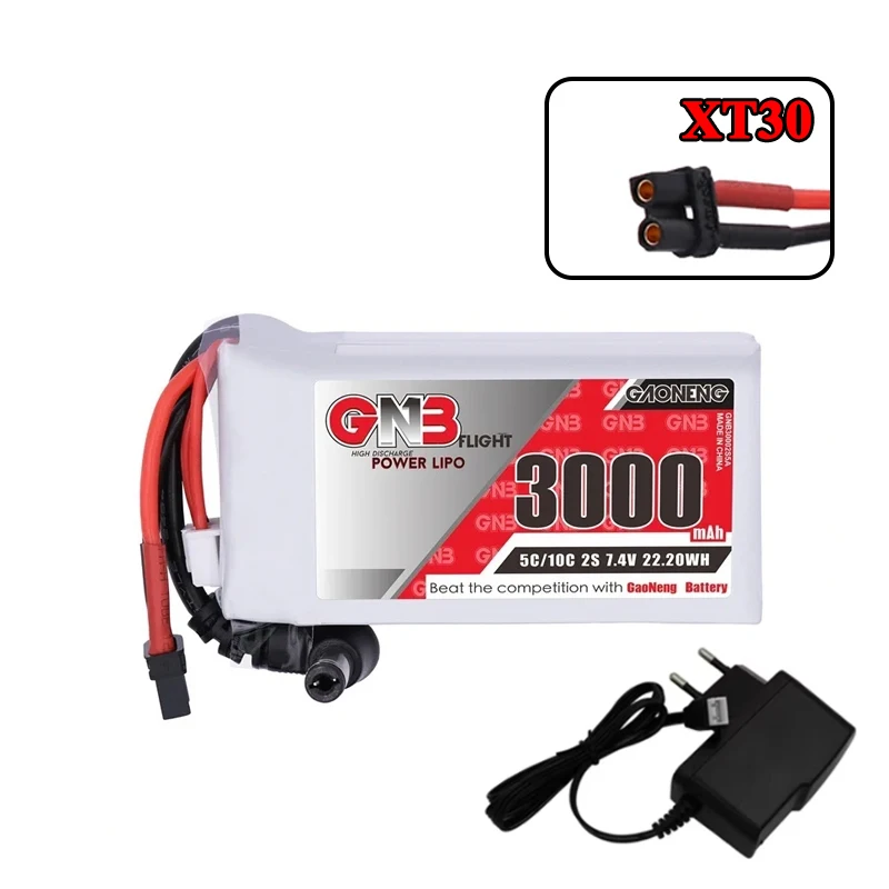 【GNB】バッテリー×5個（正規品） GNB GAONENG 3000mAh 2S リポバッテリー 7.4V 5C XT60 DC5.5 for