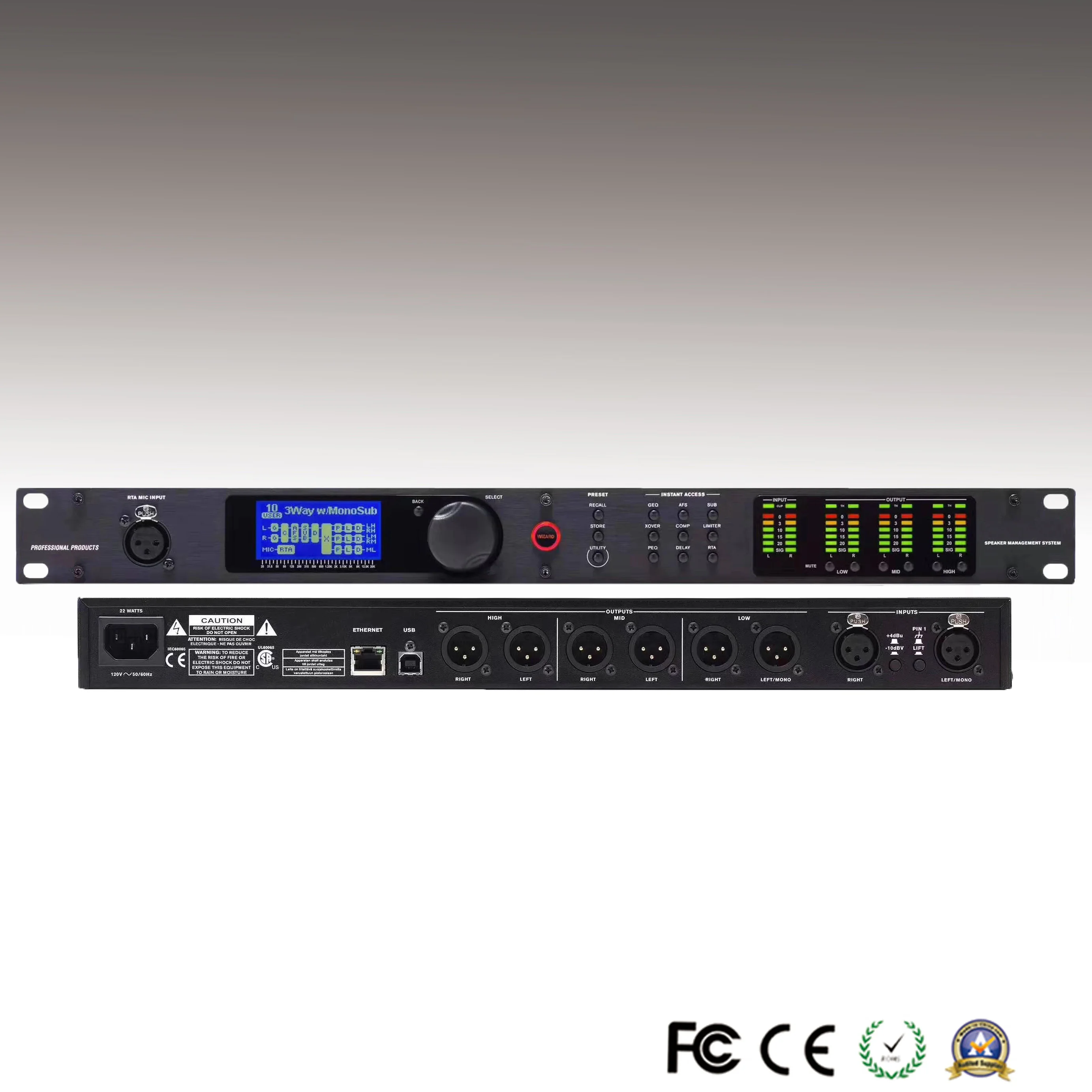 LCZ AUDIO PA2 DSP Digital Audio Processor Compatible Original Software Professional Stage Driver Rack Speaker Audio Equipment