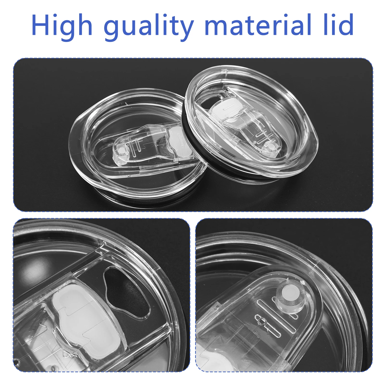 6Pcs Skinny Tumbler Lid Plastic Tumbler Replacement Lids Splash Resistant Tumbler Covers Spill Proof Clear Cup Cover Set