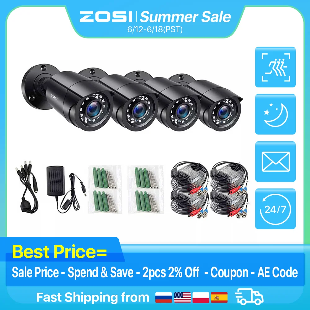 Zosi Security Camera Installation Kit Video Surveillance Zosi 4pcs