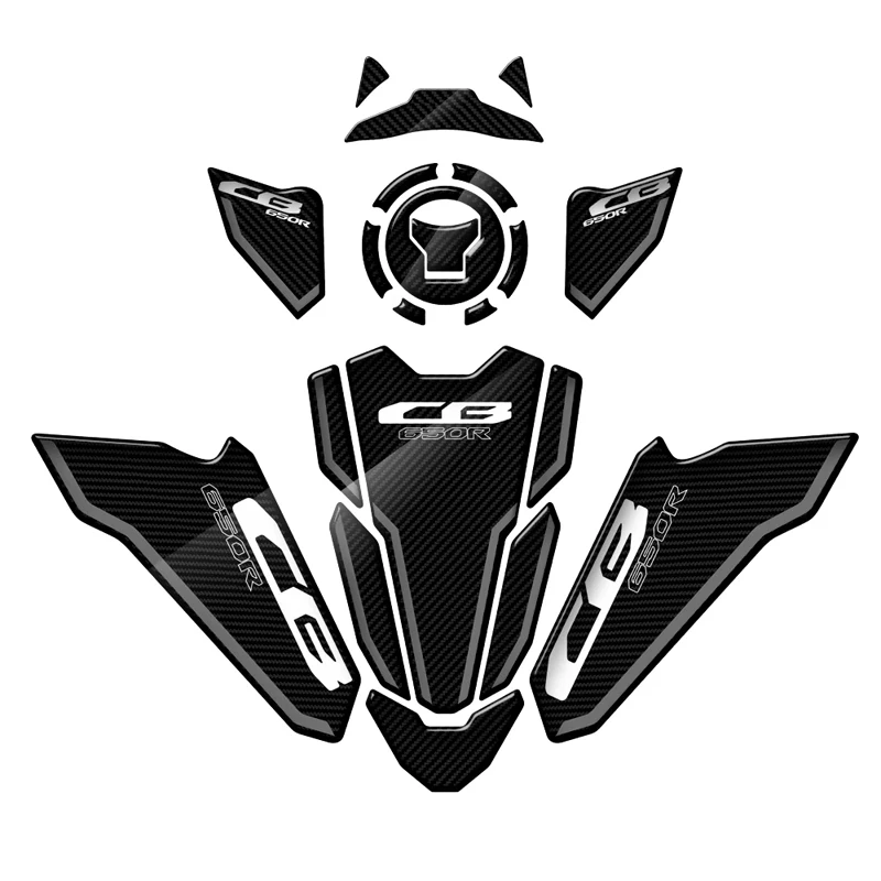 For Honda CB650R 2021-2022 3D Carbon-look Triple Yoke Defender Sticker Tank Pad Decals defender of the realm king s army