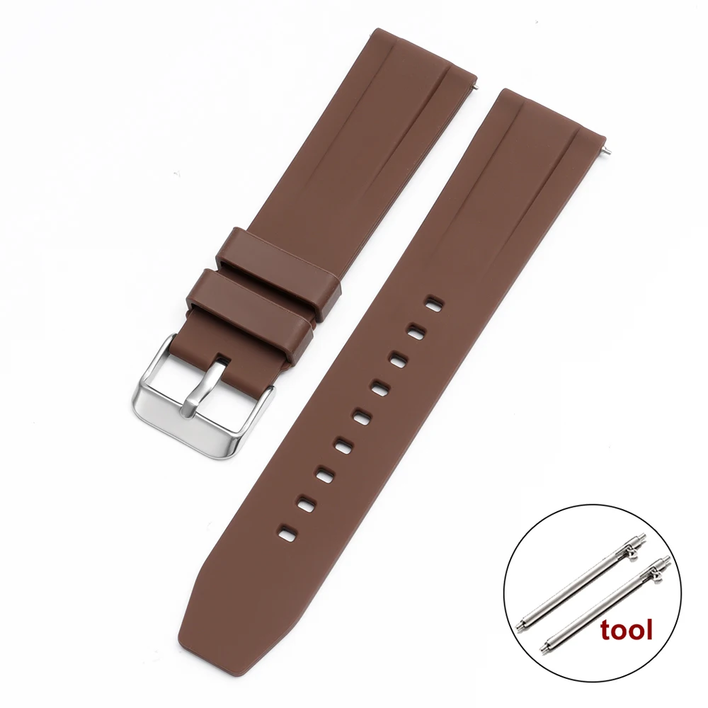 Universal Waterproof Silicone Sport Wristband - Quick Release Rubber Watch Band