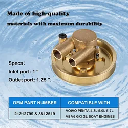 For Volvo Penta Raw Water Sea Impeller Pump 21212799, 3812519 4.3 5.0 5.7 V8 V6 Marine Boat Outboard Motors