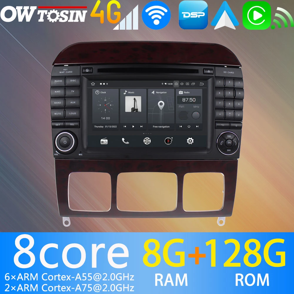8core 8 128g Android 11 For Mercedes Benz S Cl Class W2 W215 Cl600 Cl55 S280 S430 S500 S55 4g Wifi Auto Stereo Dab Gps Radio Aliexpress