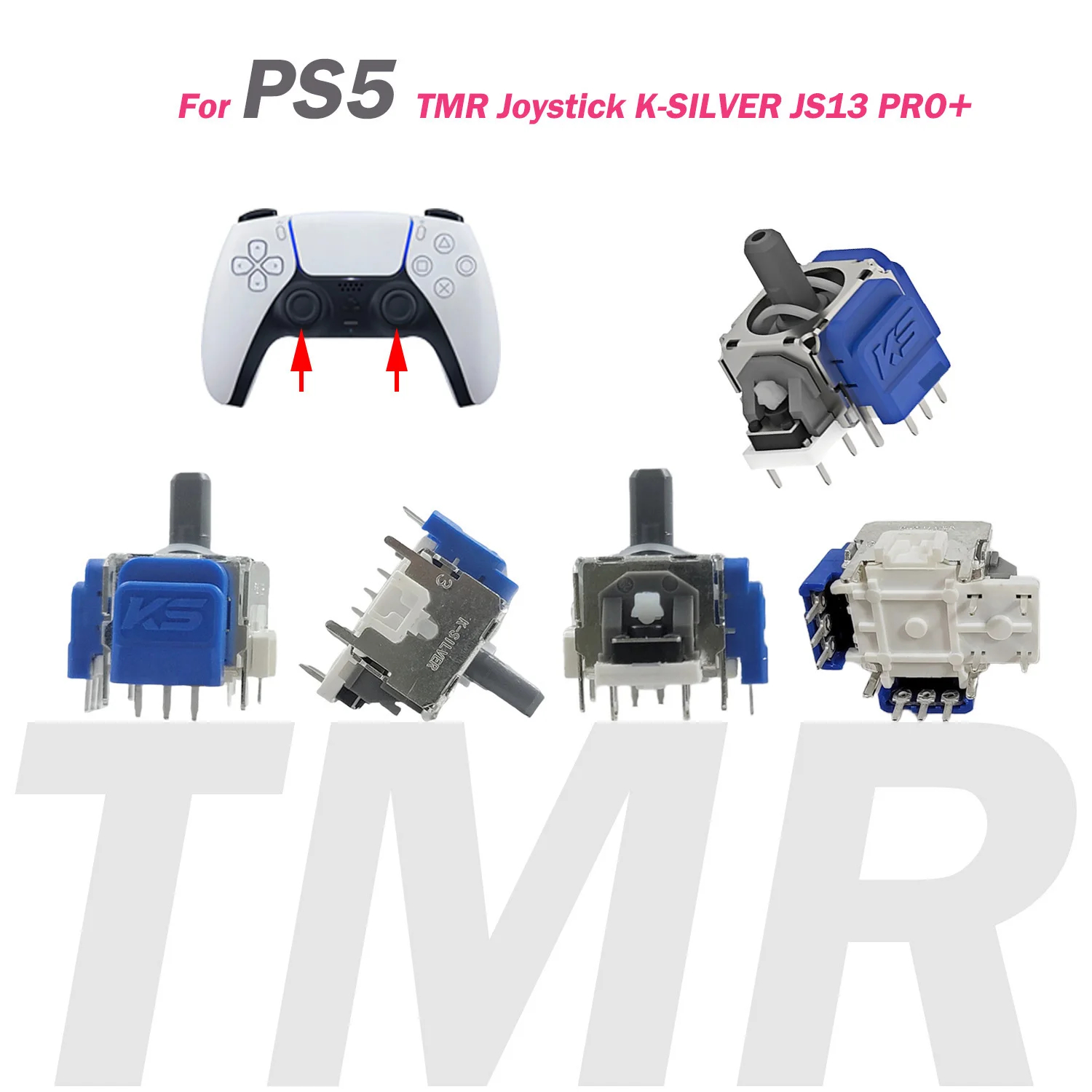 K-Silver JS13 PRO+ TMR 電磁ジョイスティック PS5 コントローラー用 3D アナログスティック ノードリフト ゲーム ...