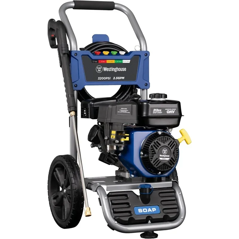 

Westinghouse WPX3200 Gas Pressure Washer, 3200 PSI and 2.5 Max GPM, Onboard Soap Tank, Spray Gun and Wand, 5 Nozzle Set, for Car