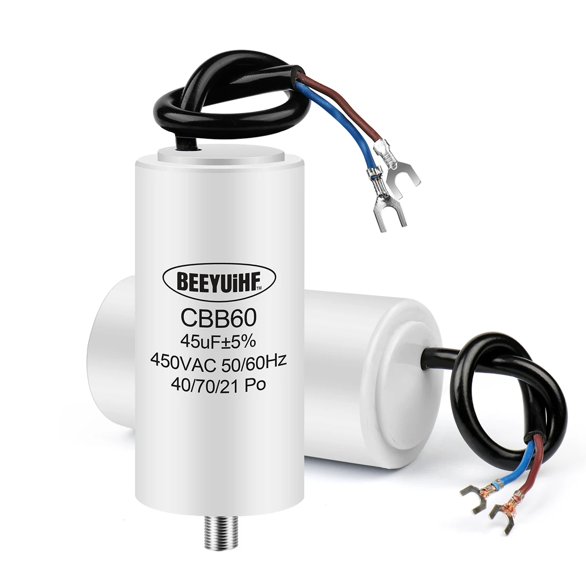 Motor Run Capacitor 1Pcs CBB60 Motor Run Capacitor 450V 4UF 5UF 6UF 8UF 10UF 12UF 14UF 16UF 20UF 100UF Start Water Pump Washer Air Pump with Screws