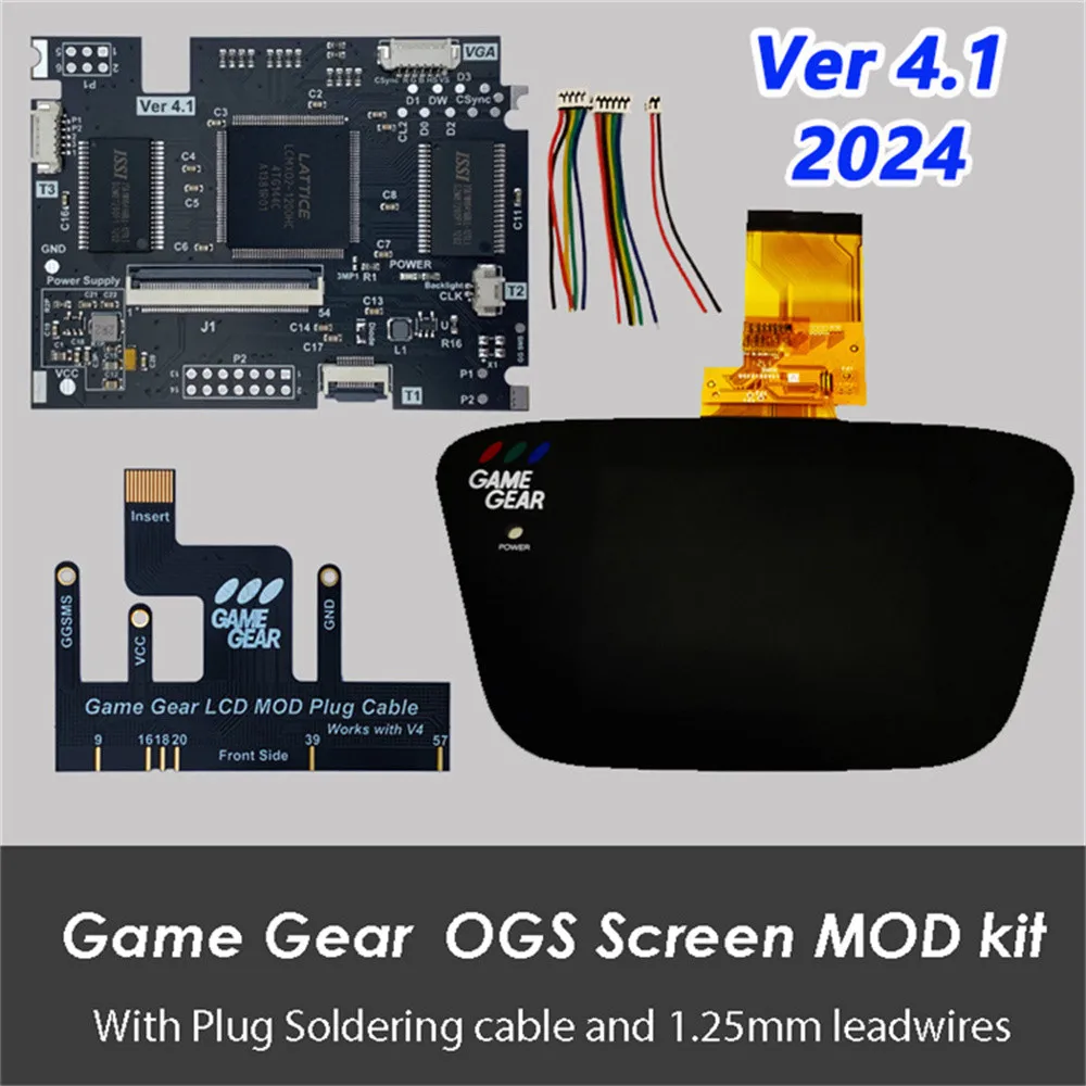 

New V4.1 LCD Screen For SEGA Game Gear HighLit Full Display VGA Out Mod Highlight Adjustable Brightness LCD Kits For SEGA Parts