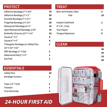 RHINO RESCUE 350 Pieces OSHA All-Purpose First Aid Kit, Home & Office Professional Medical Supplies, for Emergency, School 3