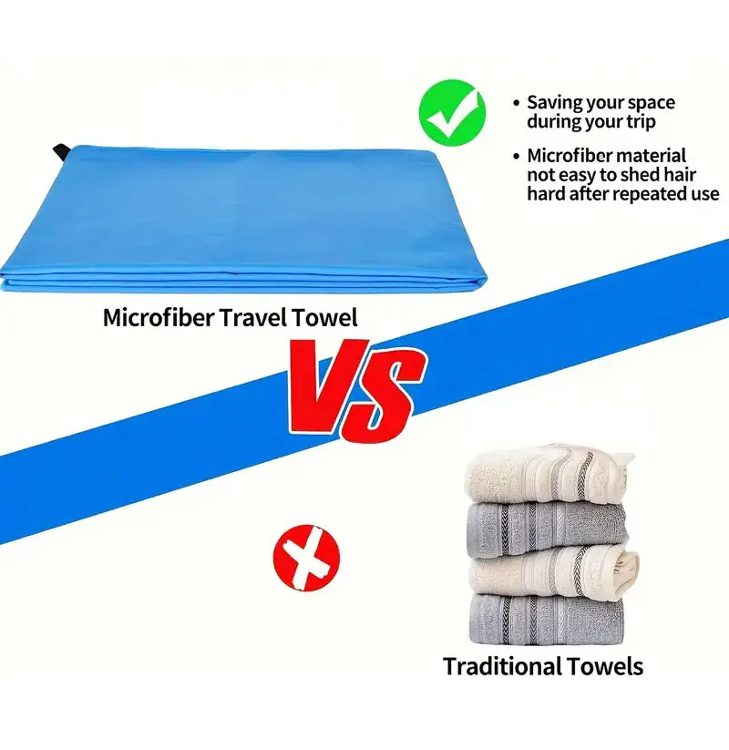 Microfiber Sports Towel Set - Fitness Swimming Yoga Camping Beach Towel
