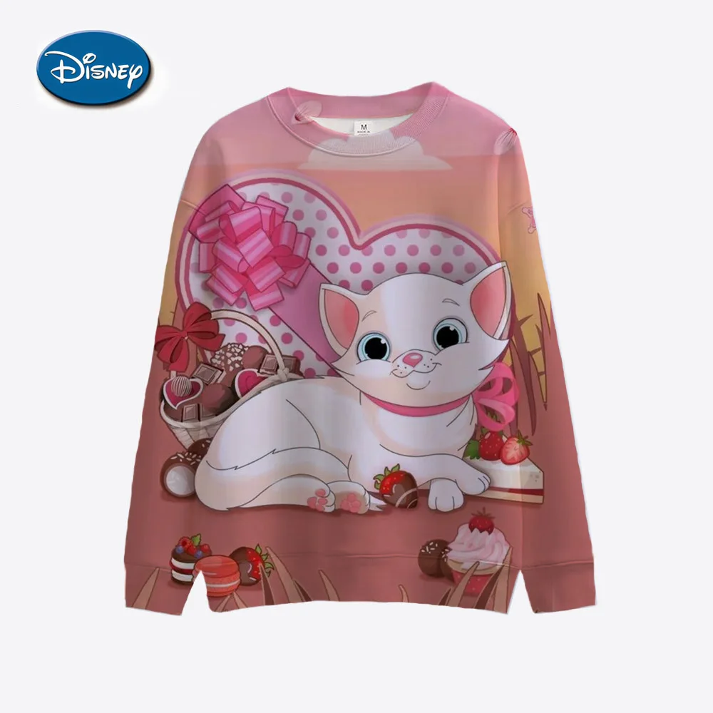 thumbnail image 1 of Sudadera con cuello redondo para mujer con estampado de dibujos animados de Disney Mary Cat, primavera/otoño, para parejas, 1 of 4