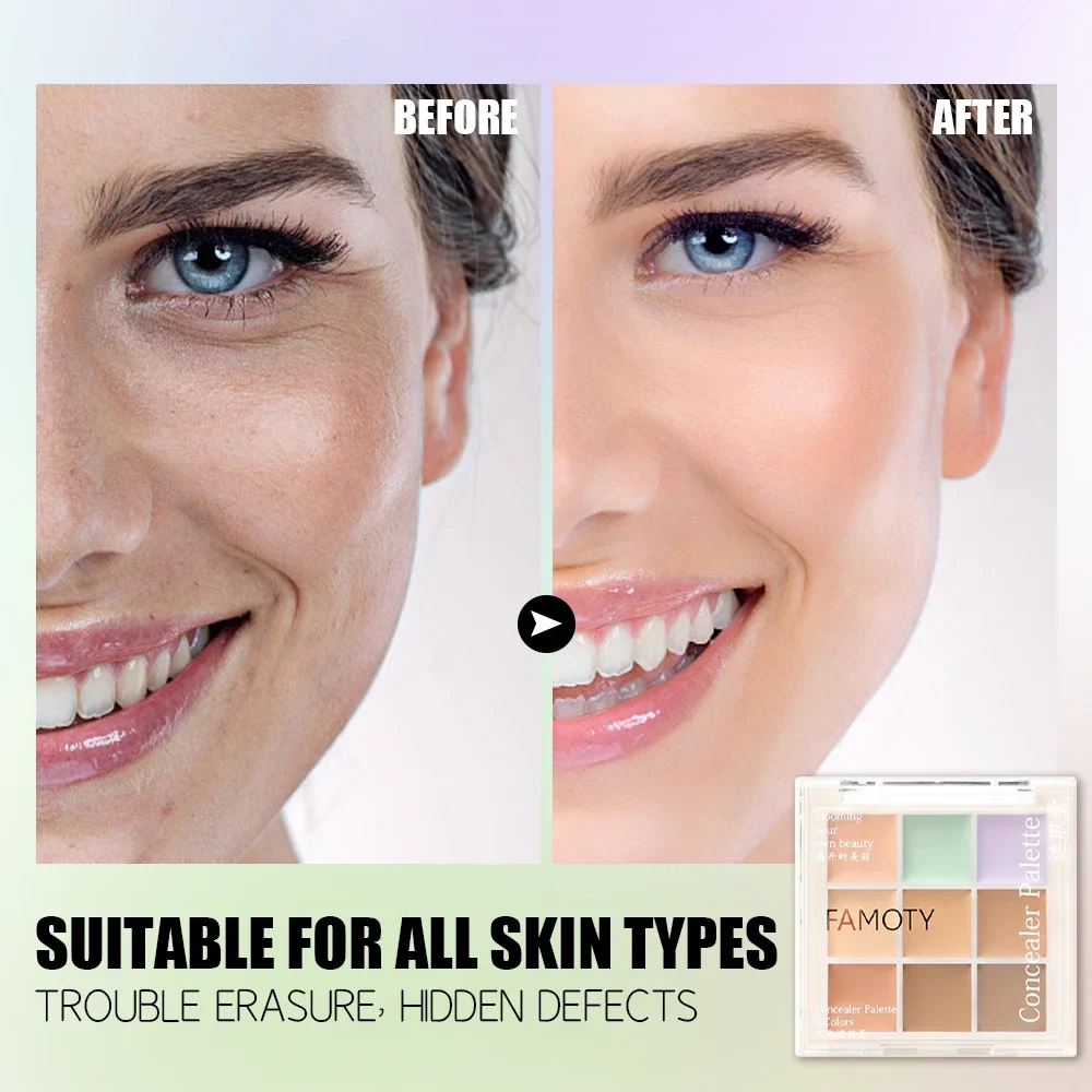 Concealer Contouring Palette Makeup Base 9 Colors Cover Dark Circles Acne Marks Corrector