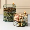 Household living room candy box, high-end light luxury, transparent dried fruit plate, nut snack storage box 1