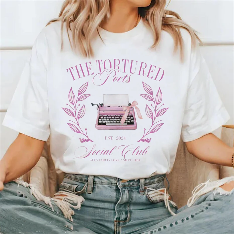 

The Tortured Poets Printed Pattern Women's T-Shirt Fashion Clothing Top Fun Casual Style Trend 90s Summer Basic Printed T-Shirt