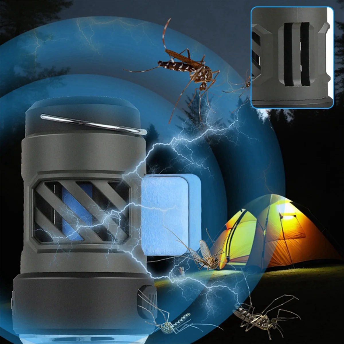 BAAU Led Mosquito Repellent Camping Light Outdoor Lighting Flashlight Multi-Functional Camping Light Tripod Camp