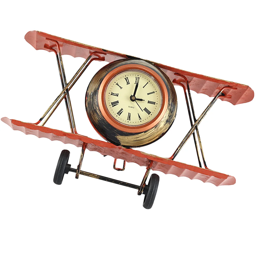 

Airplane Clock Model Abstract Statue Sculpture Home Desk Bathroom Decoration