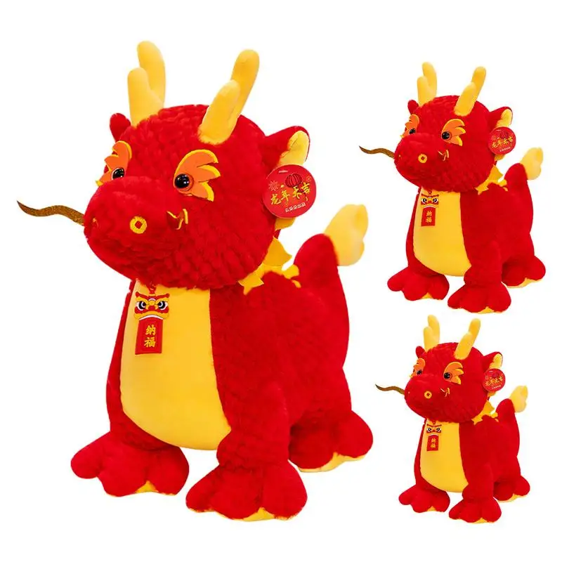 

Chinese Dragon Plush Zodiac Dragon Plush Lucky Stuffed Animal Lunar New Year Dragon Mascot For Spring Festival Home Store