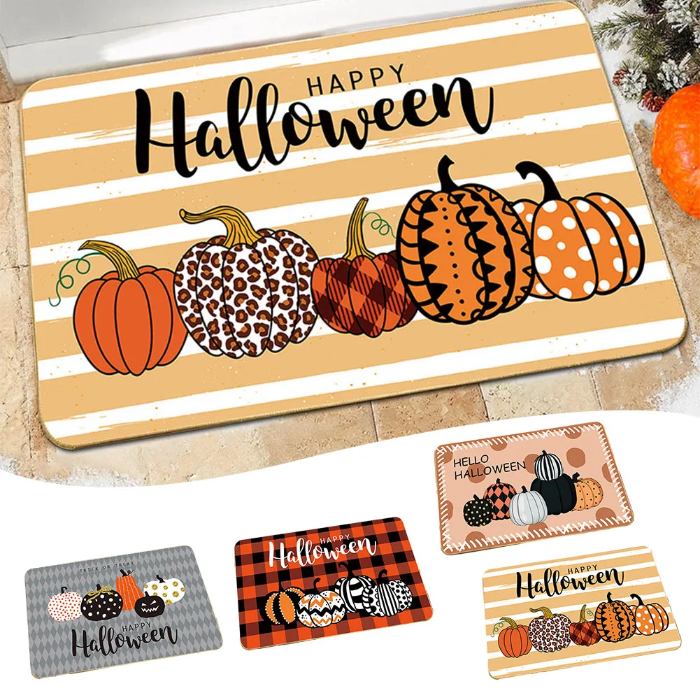 

1pcs 40x60cm Household Anti-skid Water Absorbing Door Mat Halloween Decoration Door Carpet Crystal Velvet Machine Washable
