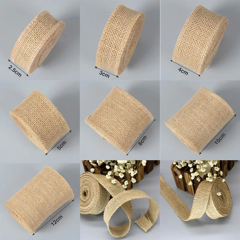 Jute lint voor decoratie, natuurlijk cadeaulint Jute lint voor decoratie, natuurlijk cadeaulint