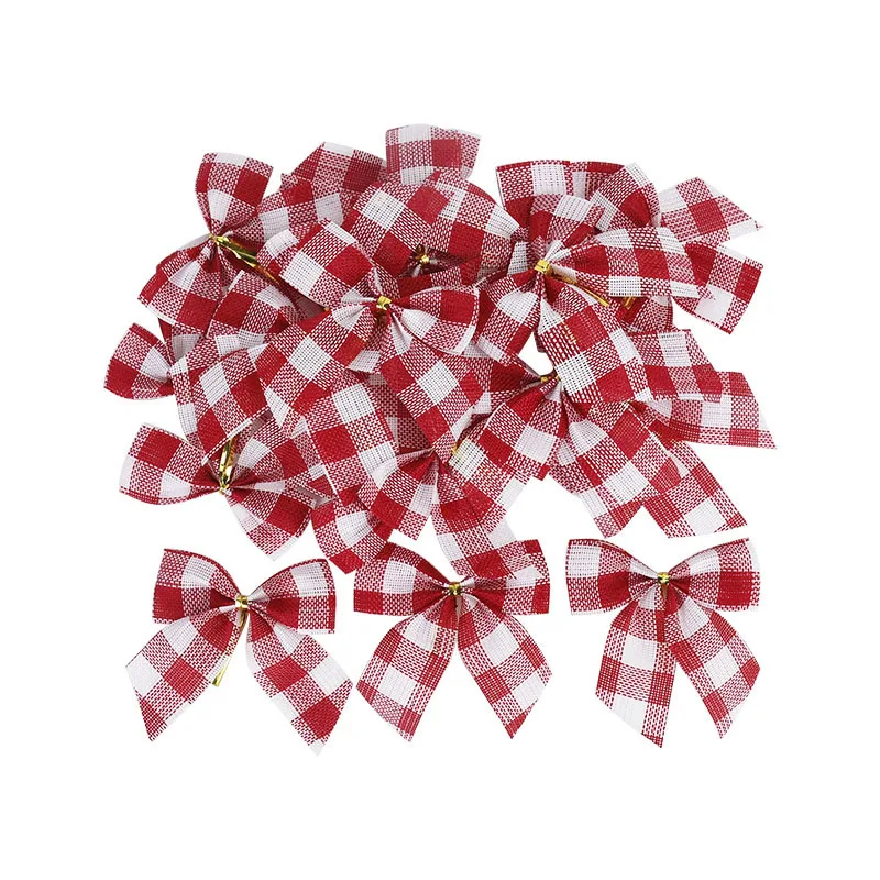 thumbnail image 1 of 20/10Pcs Mini Christmas Bows Xmas Tree Hanging Ornament DIY Wreath Crafts Noel Christmas Decorations for Home 2024 New Year Gift, 1 of 5