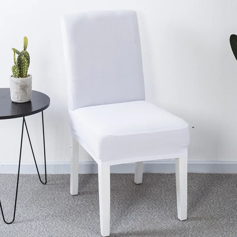 Dining Room Lycra Spandex Chair Cover Stretch White Chair Seat Slip Cover Removable For Kitchen Restaurant chair covers wedding 3