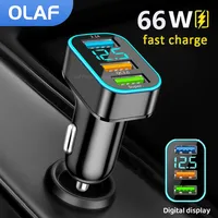 Olaf 66W 3 Ports USB Car Charger Type C Fast Charging Quick Charge 3.0 PD Phone Charger in Car For iPhone Xiaomi Huawei Samsung