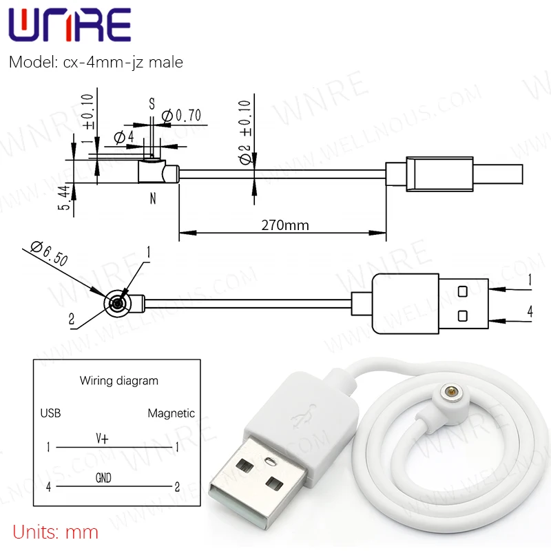 Gamma Più BarberHood - Cavo di ricarica magnetico Micro USB