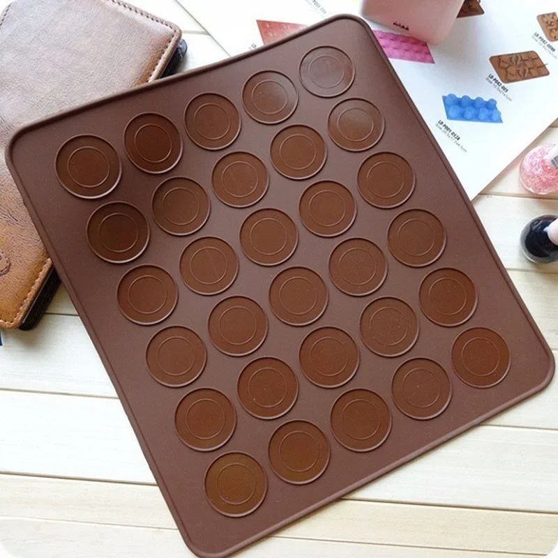 Silicone Macaron Pastry Oven Baking Mould 30/48 Cavity DIY Cake Roll Mat Cake Pad Baking Mat Molds Patisserie 3D Mould Sheet