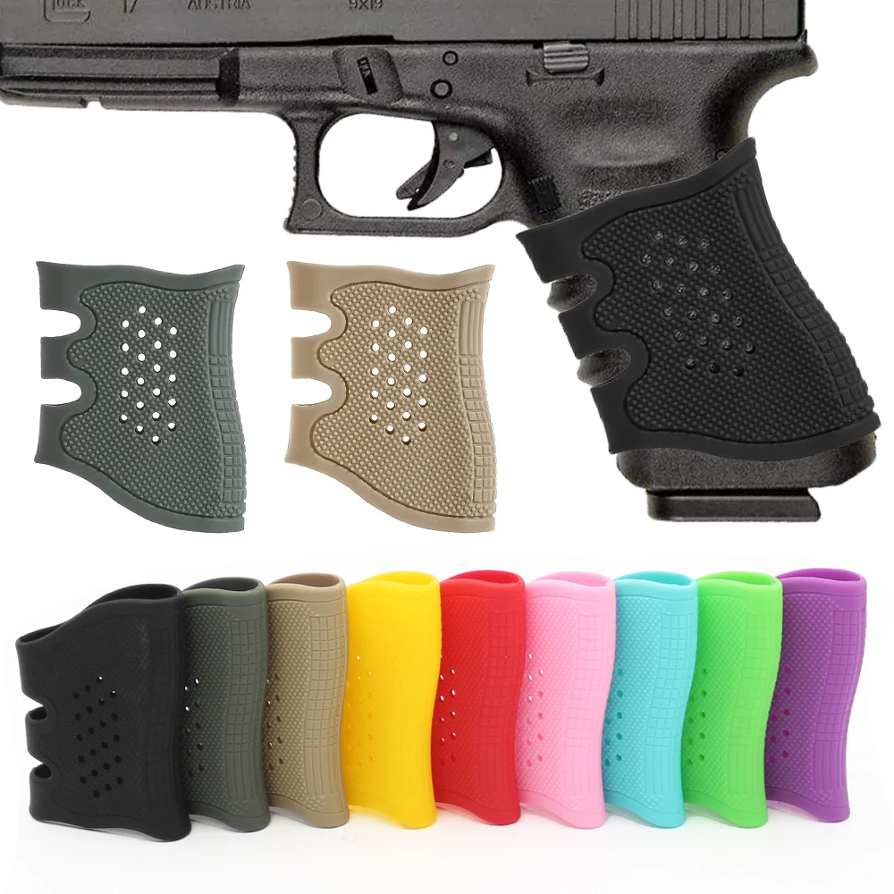 2Pcs Tactical Anti Slip Rubber Grip Sleeve Pistol Rubber Protect Cover Handgun Holster for GK 17 19 38 Hunting Airsoft Accessory