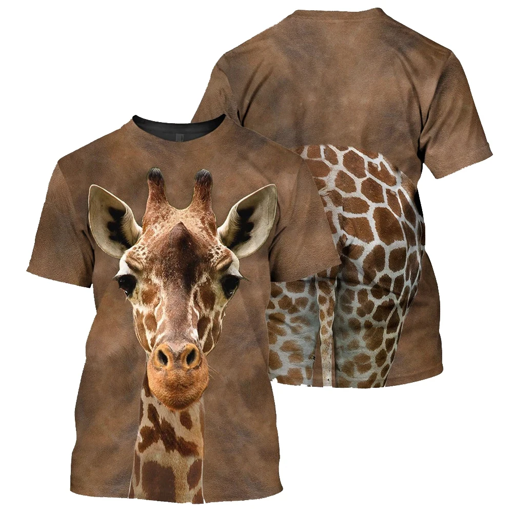 

2024 Refreshing Summer Men's Clothing Animal Pattern T-Shirt 3d Printed Round Neck Outdoor Sports And Leisure Short Sleeved Top