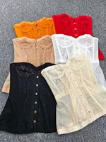 Corsets et Bustiers Amincissants en Dentelle d'Été pour Femmes, Style Streetwear, Hauts Sexy à Bandes, Chemises et Blouses 6