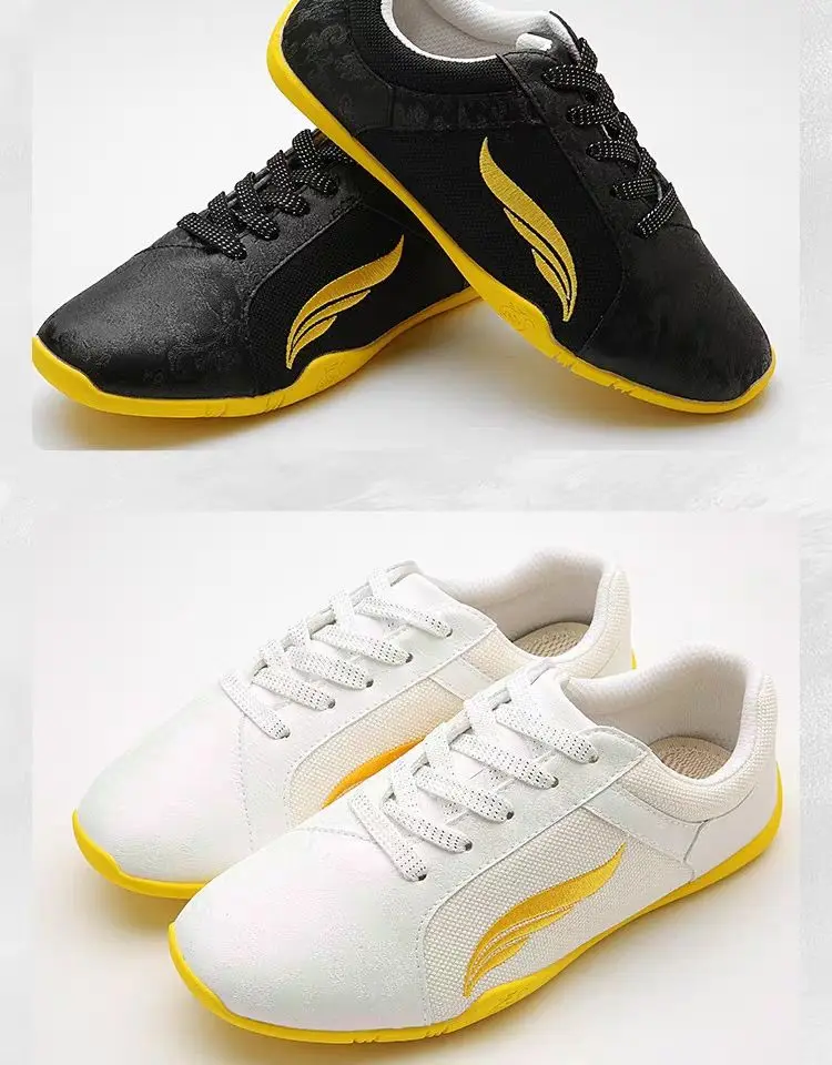Multifunctional Practice Shoes Professional Use Tri-color and Yellow Rubber Outsole Kung Fu Shoes Martial Arts Good