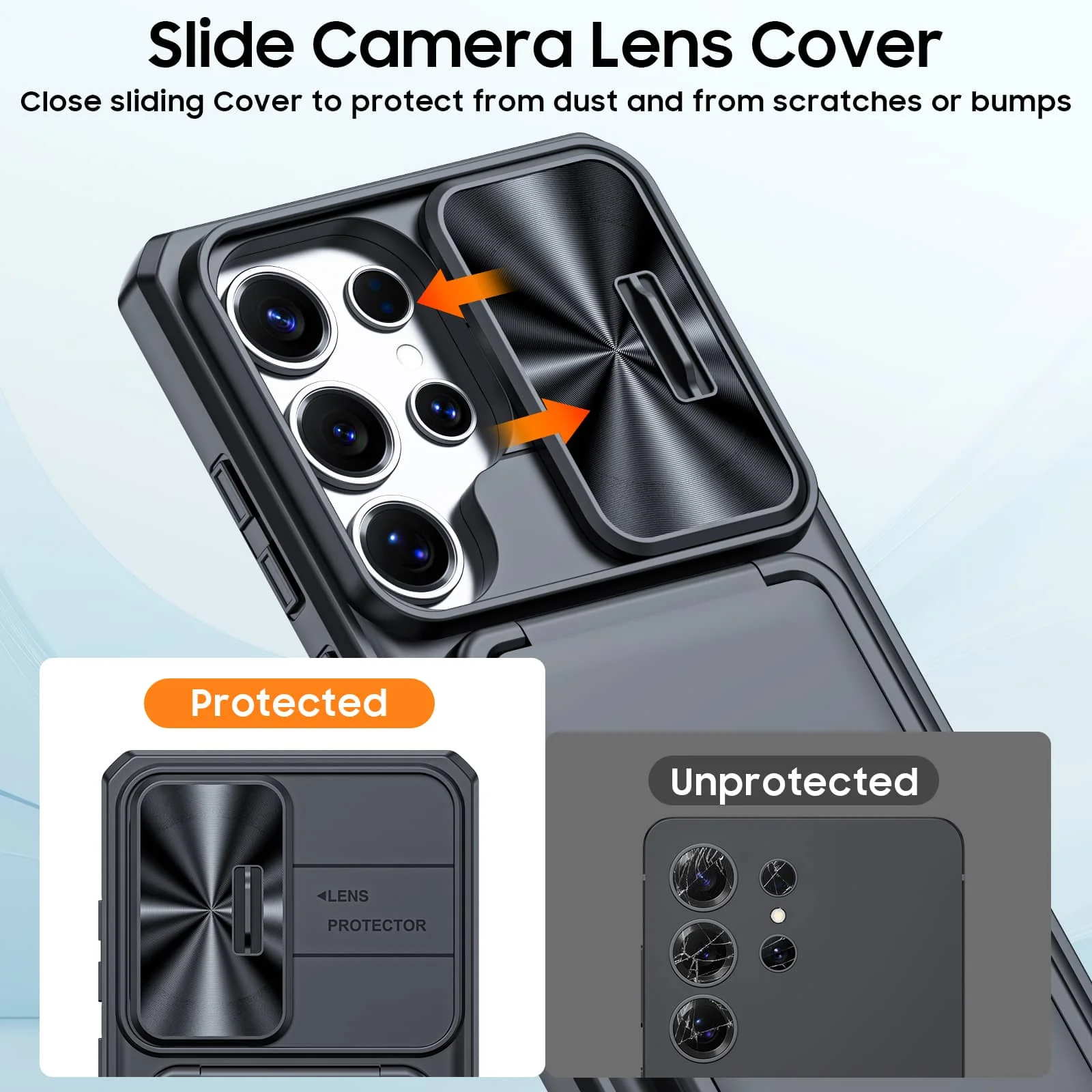 Multifunctional Wallet Case with Card Holder, Slide Camera Cover, Kickstand & Wrist Strap - Rugged Protection