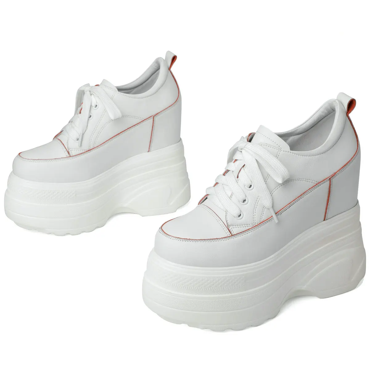 Plateau-Pumps, Übergröße 46, Schuhe für Damen, große Größe 47, echtes Leder, Keilabsatz, klobige Turnschuhe, große Größe 45, Freizeitschuhe – Detail 7