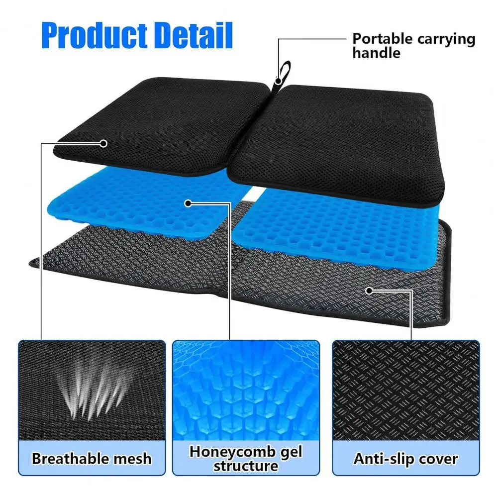 TPE Gel Portable Seat Cushion Sedentary Pain Relief Outdoor Camping Garden Bench Travel Airplane Seat Foldable Pad Mat Посадка 2