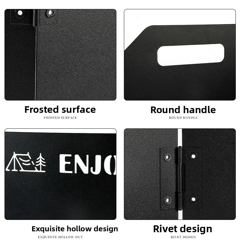 Outdoor Cam Wihield Card Staable Four Sles Thiened Heightened Fireboard Inteated Easy to Store Picnic Barbecue...