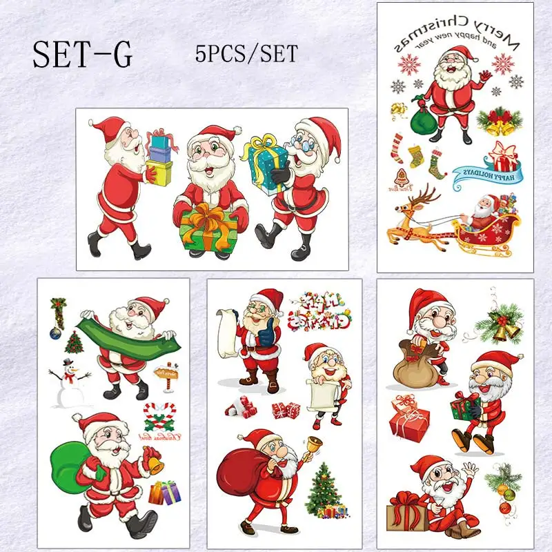 Acevegue 200 Pièces Lumineuses Tatouages Enfants, Père Noël Bonnet De Noël Arbre De NoëlTattoo, Accessoires De Noël Cadeaux Pour Enfants Décoration De Fête