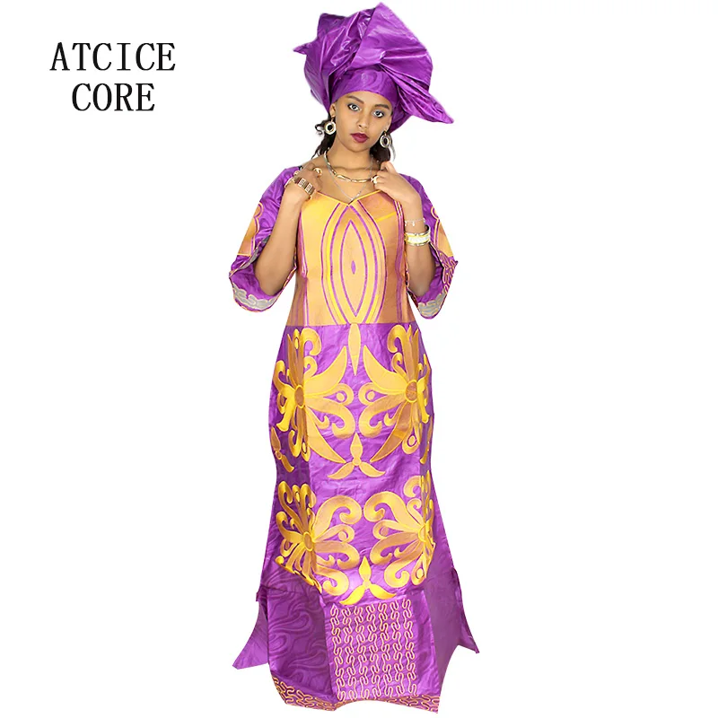 African Attire For Women Bazin Riche Embroidery Plus Size Elegant Party Church Dress
