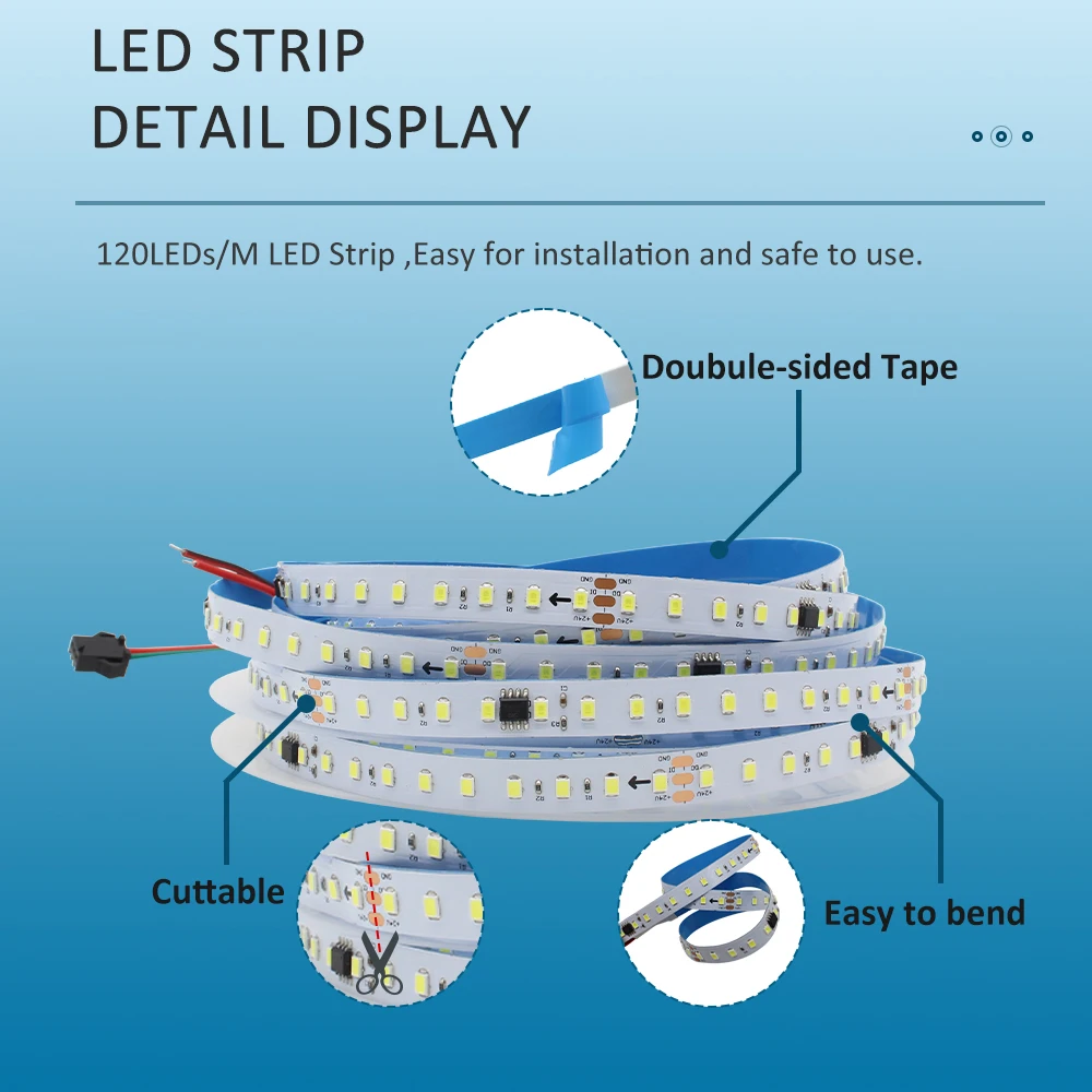 DC24V WS2811 Running Water Flowing Light 2835 120Leds/m Horse Race LED Strip with 5M 10M 15M 20M Kit for Home Room Decor Lamp