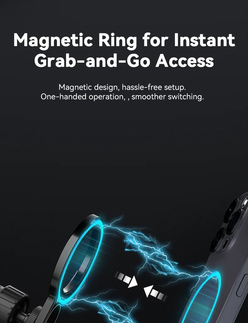 Magnetic Quick Release Mobile Phone Photography Desk Clip Stand Holder Aluminium