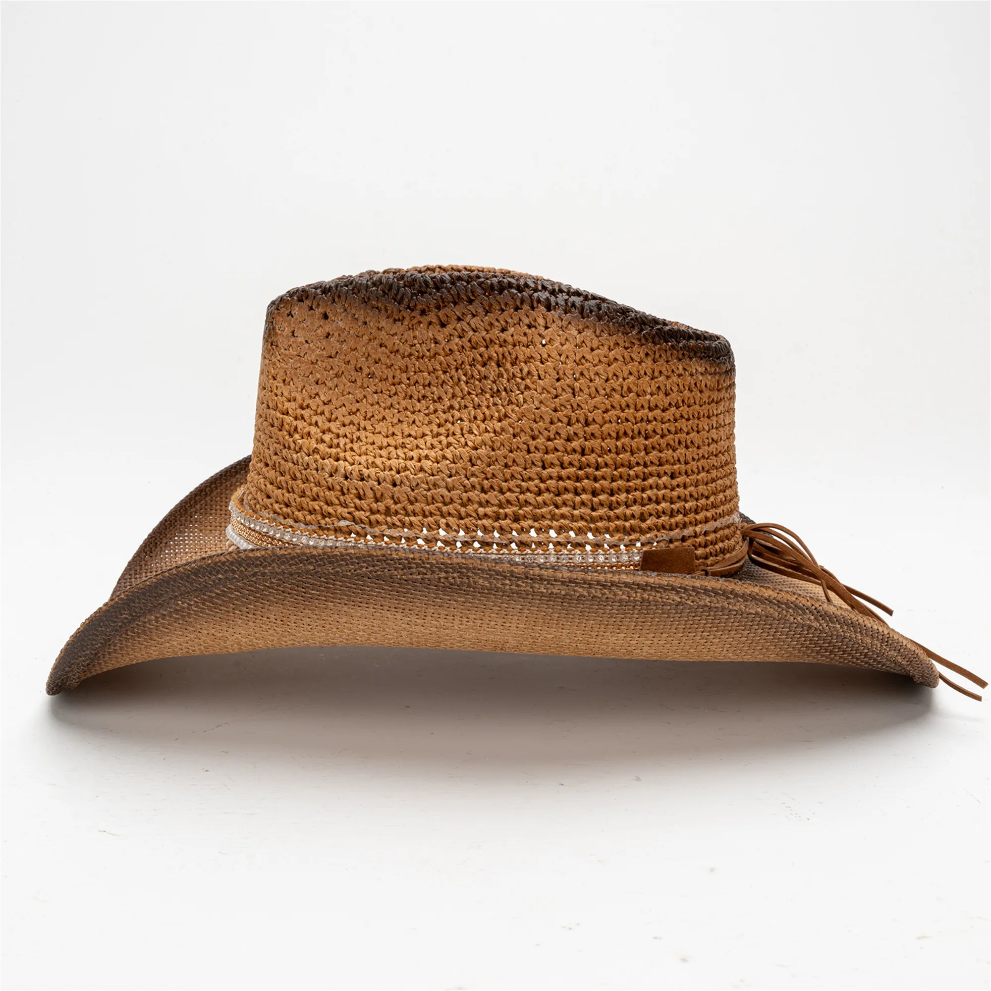 NONECN belt-pattern band on hat close-up